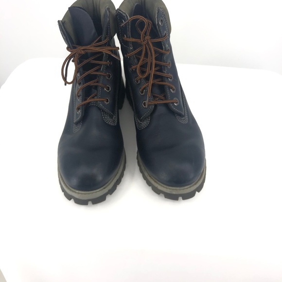 blue leather timberland boots